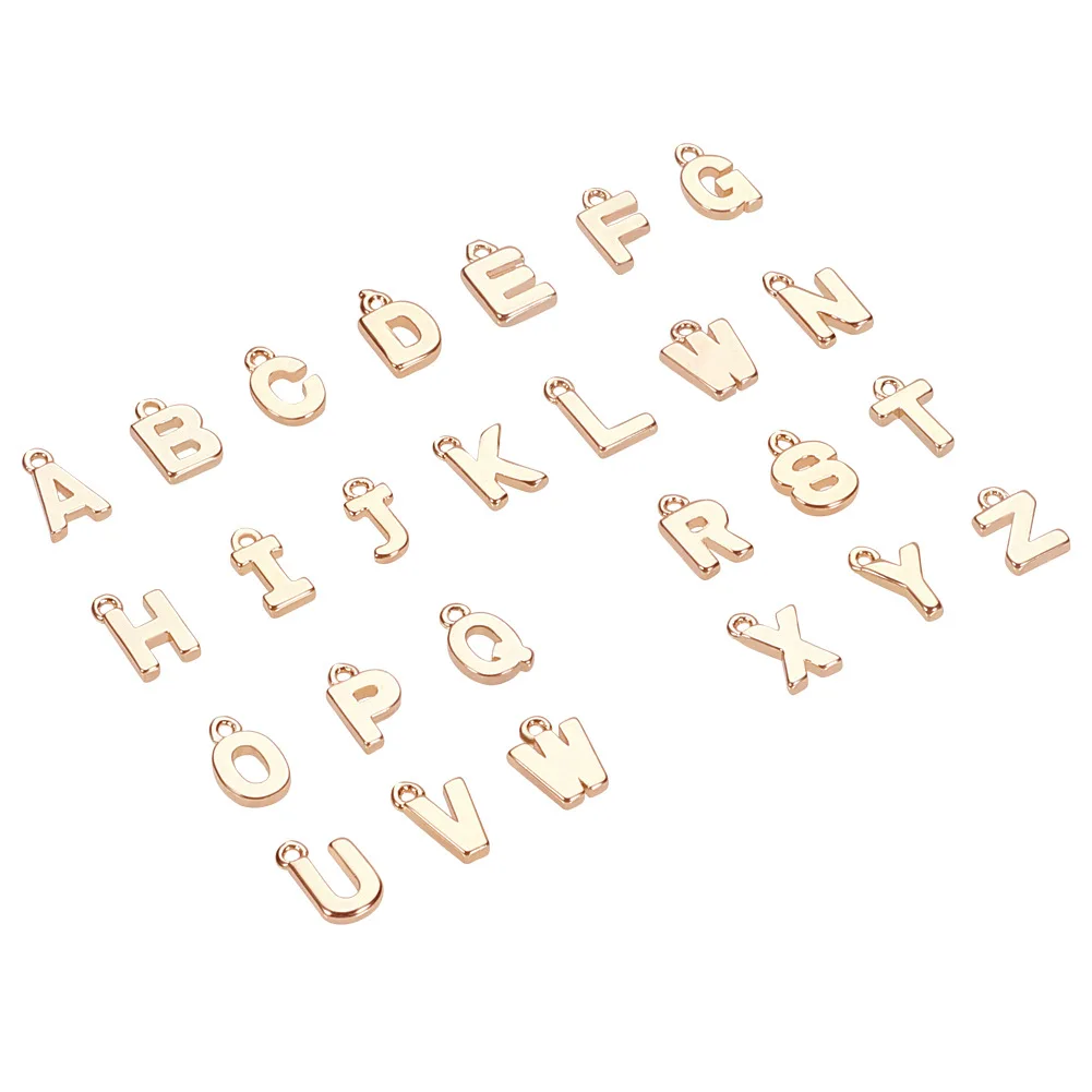 

Hot sale real gold plated 26 English letters copper pendant diy handmade letter pendant