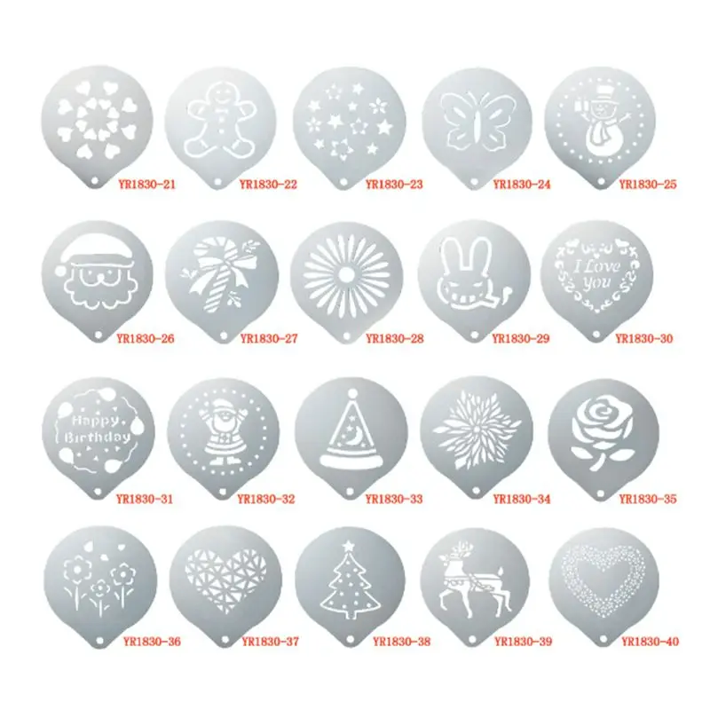 Stainless Steel Custom Latte Stencil Coffee Decorating Stencil Tools Coffee Maker Tools With