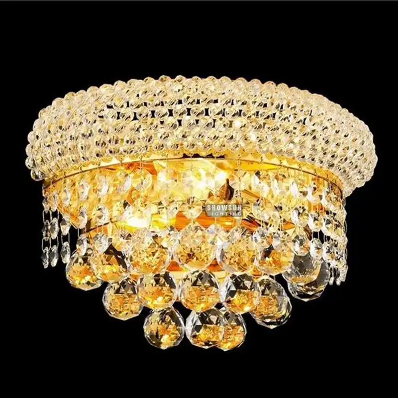 Factory Price Custom Made Gold Crystal Wal Light Lighting Mounted Indoor Wall Lamp for Home Hotel Bedroom