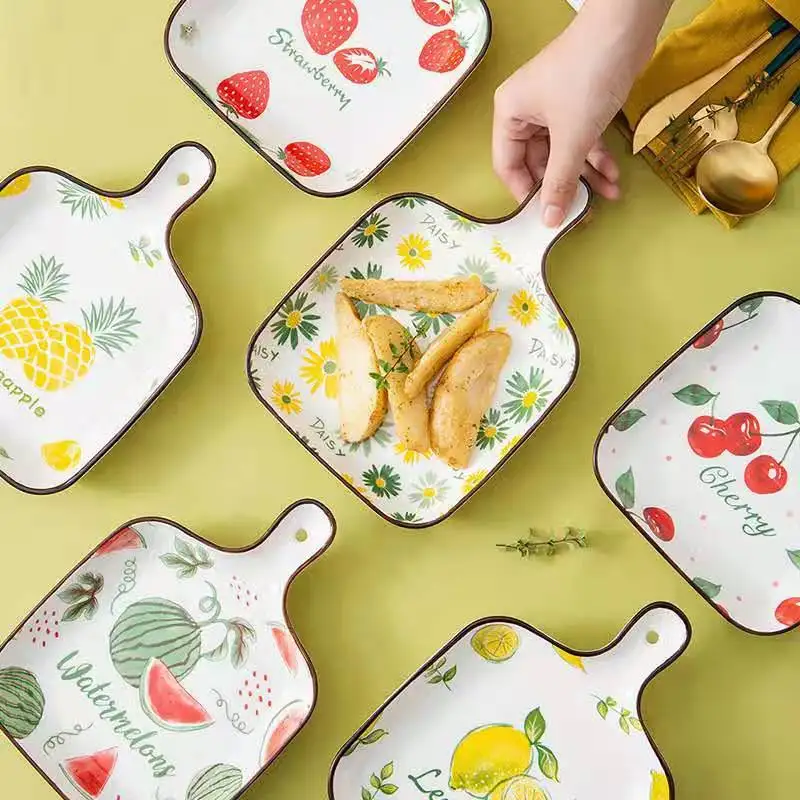 

Ceramic Plate Baking Dish Ins Tableware Cartoon Home Dinner Plate Dish