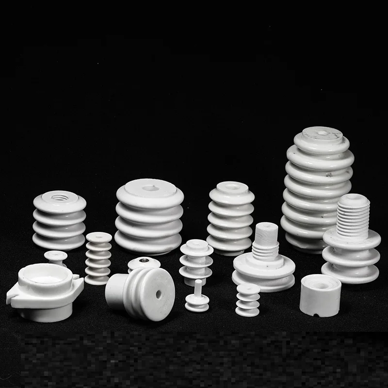 Ceramic High Voltage Electrical Insulator With Threaded Brass Insert