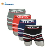 

Wholesale MEN Logo Elastic Seamless Underwear Stripe Men Boxers Briefs