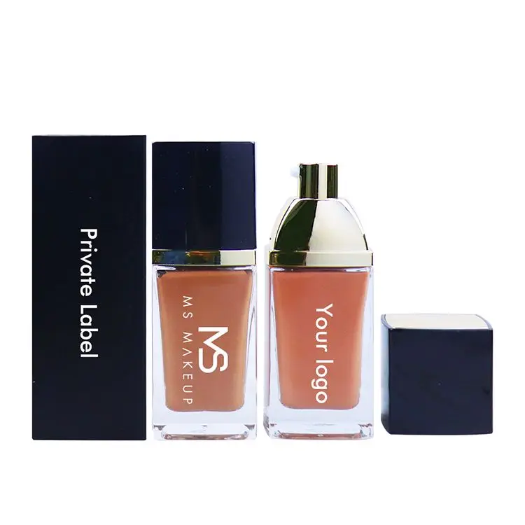 

2021 New Foundation No Logo High Quality Vendor Long Lasting Liquid Makeup Foundtions Black Skin Creamy Liquid Foundation Matte, 5 colors