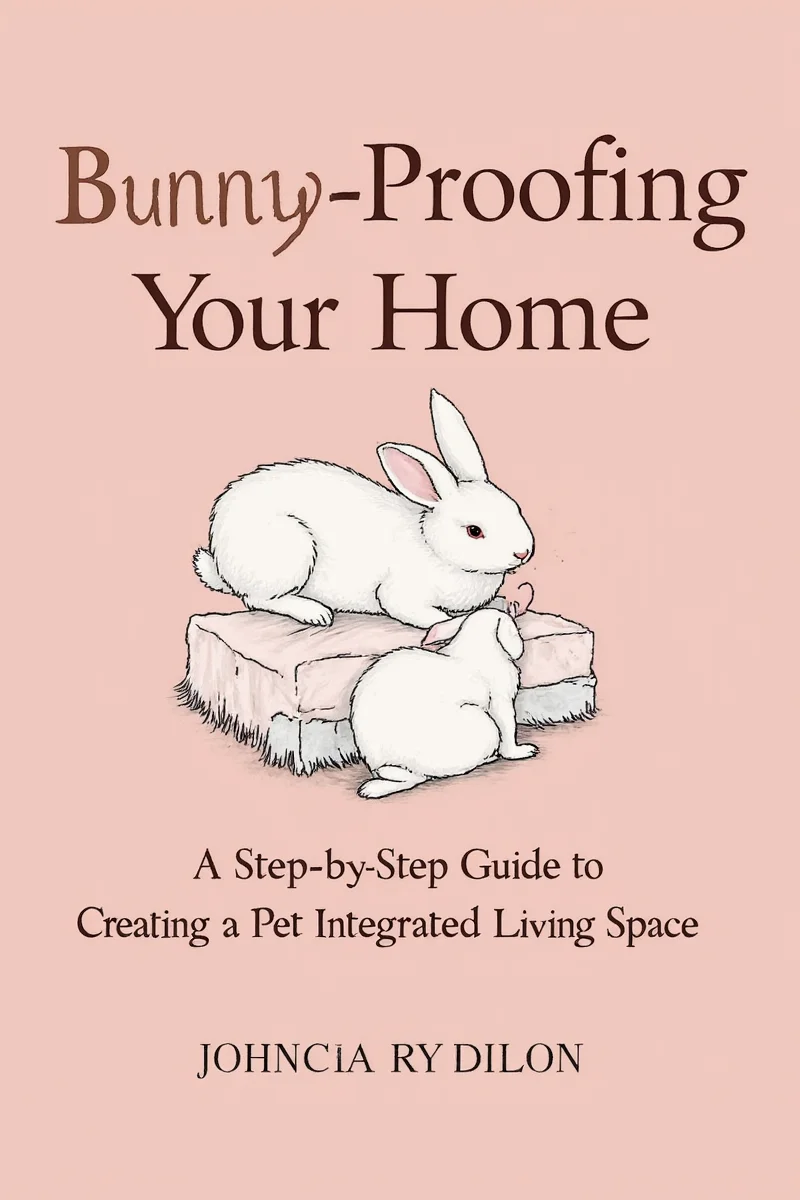 Living room with textured rugs and wall hangings designed to withstand bunny activity.