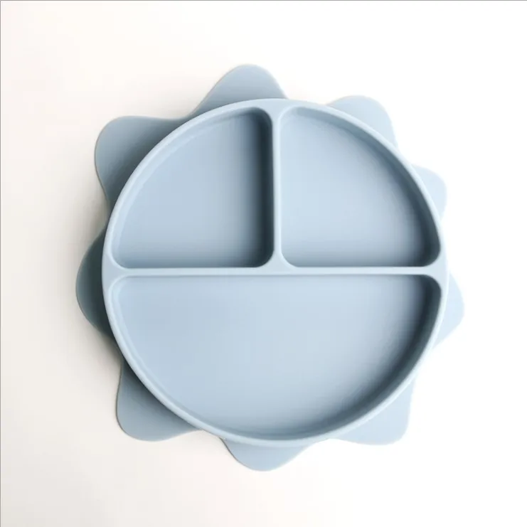 

China factory wholesale BPA free Silicone food Plate Soft Safety Food Feeding eco-friendly infant food Plate For Toddlers, Customized color