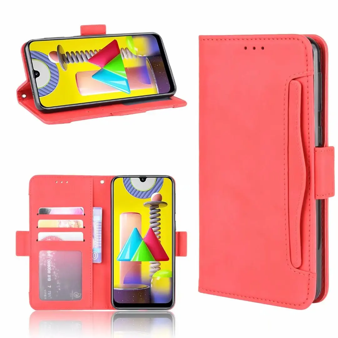 

Multi Card Slot Cattle Stripe Leather Case For Samsung Galaxy M31, As pictures