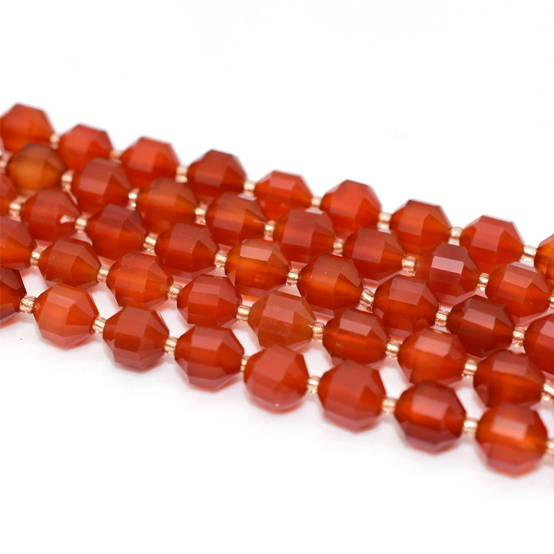 

Trade Insurance  Best Quality Bucket Shaped Red Agate Loose Beads