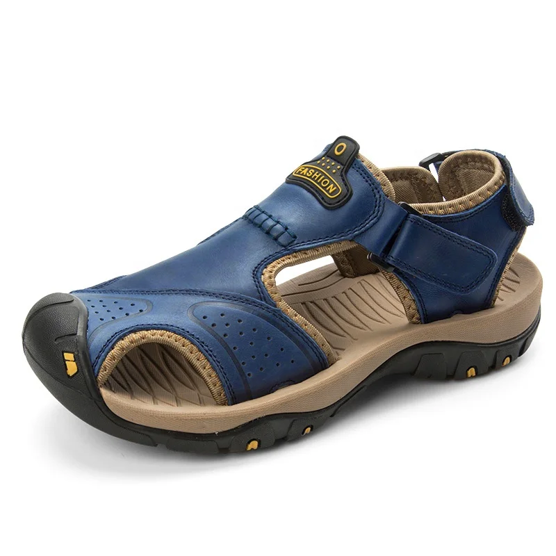 

Hot sale summer outdoor breathable genuine leather Men's Sandals for man