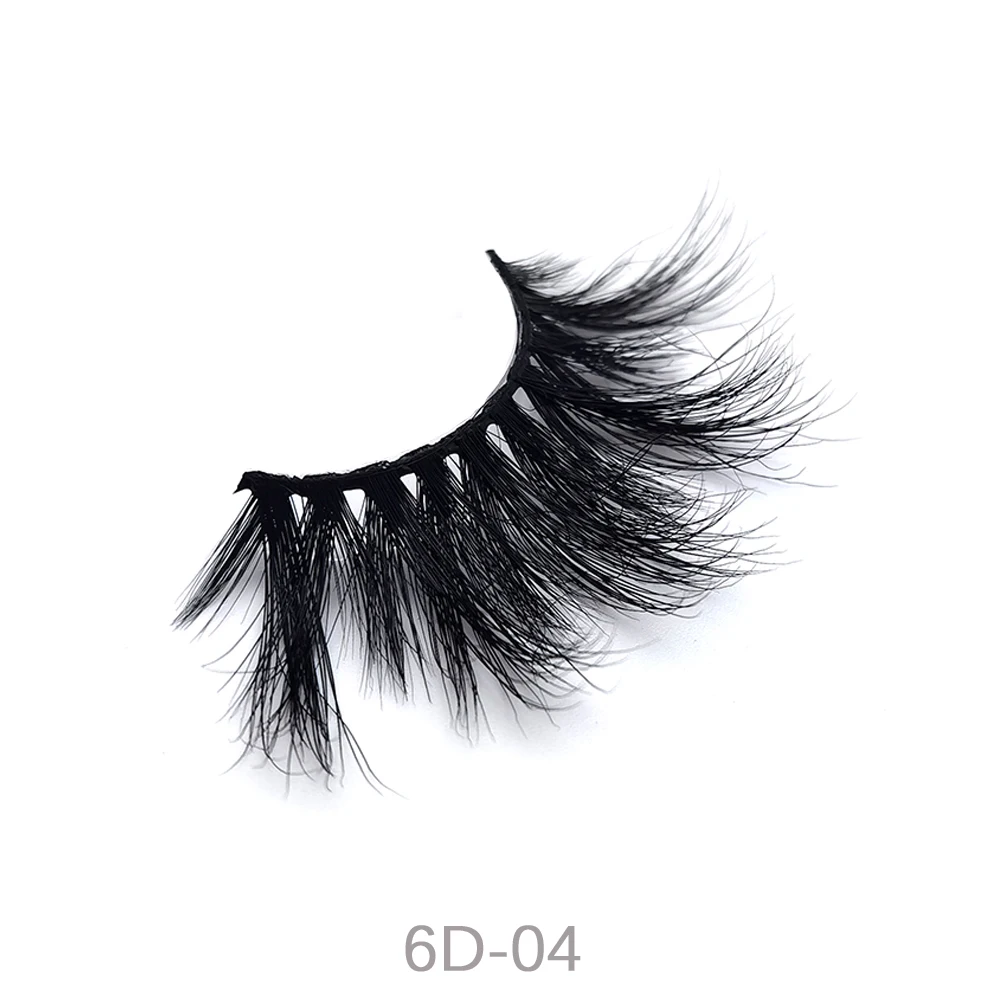 

wholesale high quality thick 6d mink eyelashes with paper eyelash box, Black