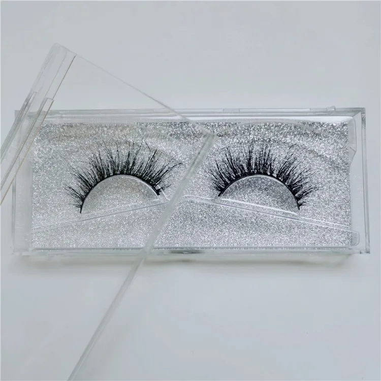 

100% siberian real mink eyelash vendor natural 3d strip mink lashes with packaging