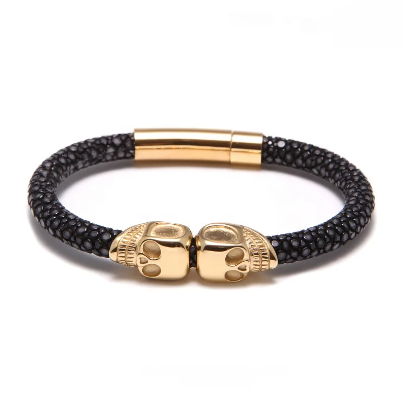 

Free Shipping Viya Jewelry Python Stingray men leather bracelet jewelry men bracelet 2020