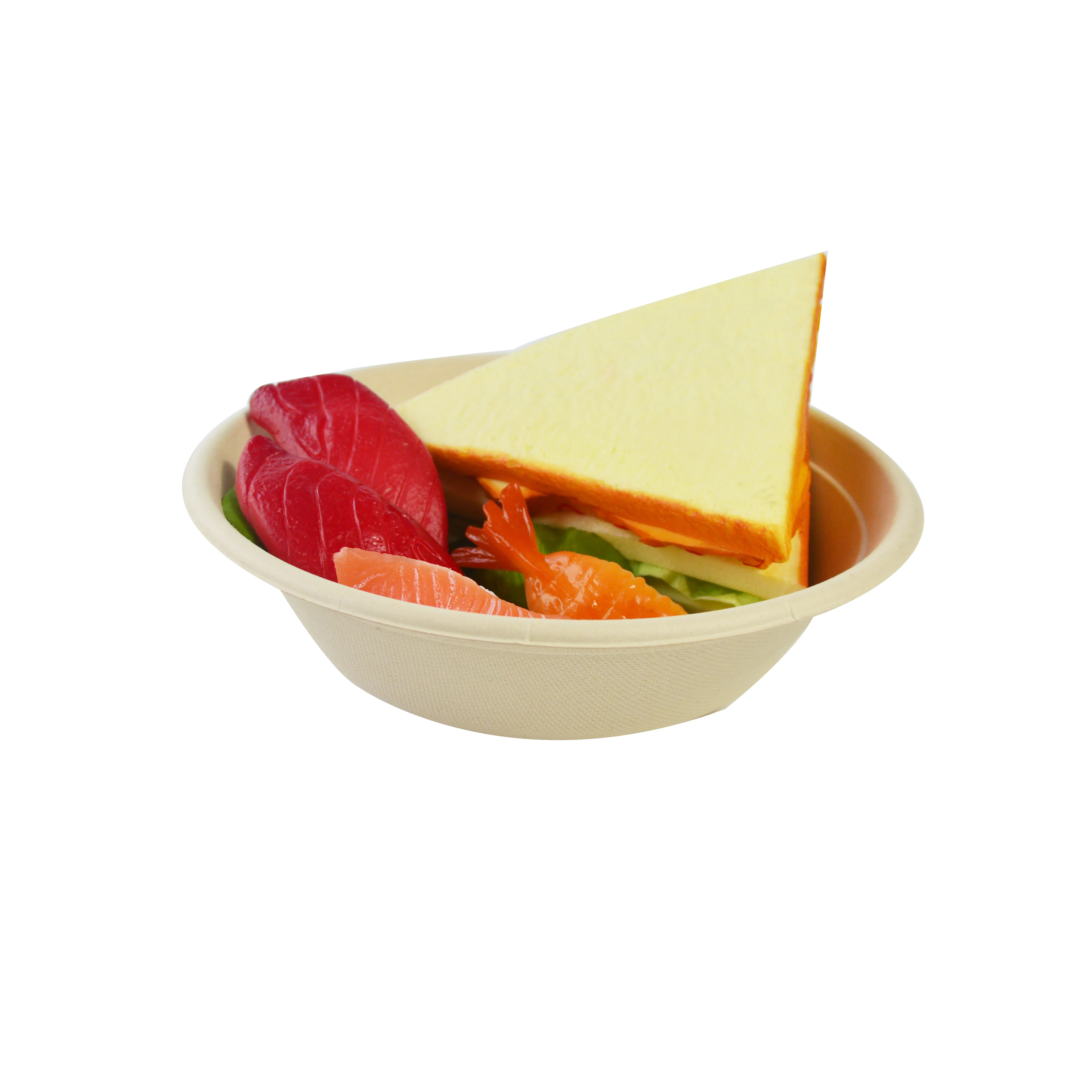 

Disposable Sugarcane Tableware Bagasse Packaging Dinnerware Sets Round Paper Bowl