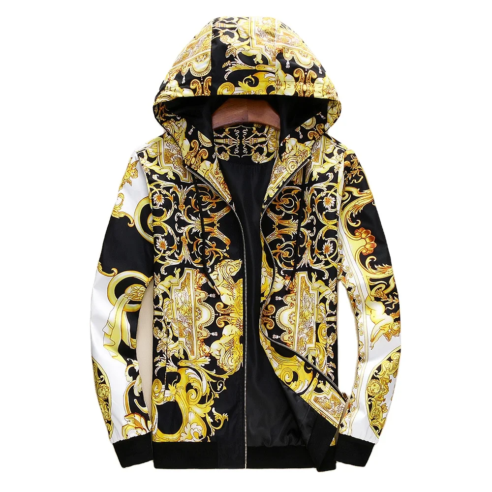 

High Quality new style fashion Casual mens jackets 2021 slim cotton tiger snake digital printing anime jacket