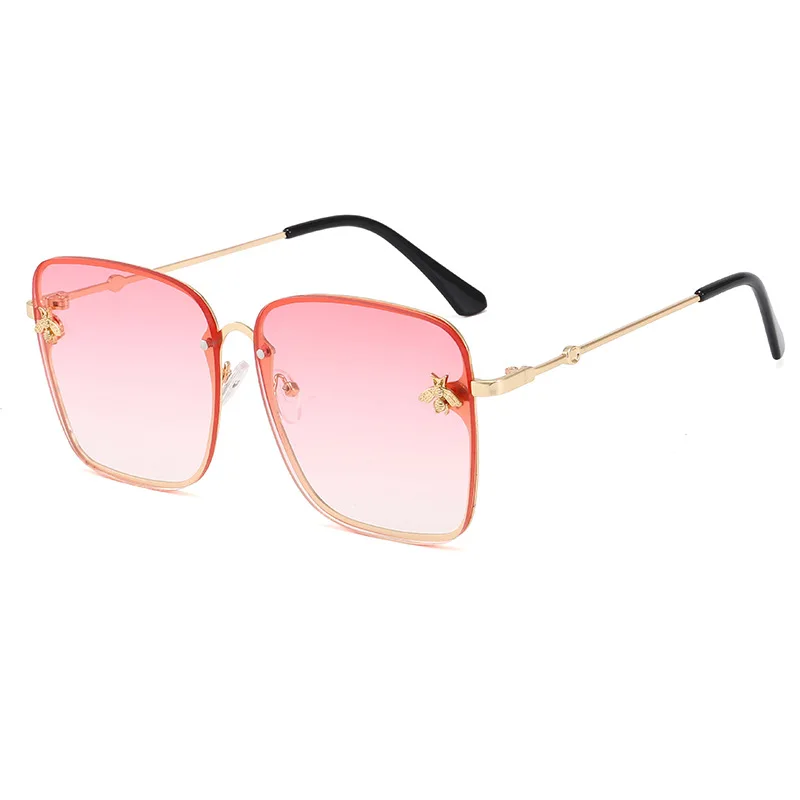 

2021 Newest fashion oversized square metal Sun Glasses luxury design shade sunglasses women