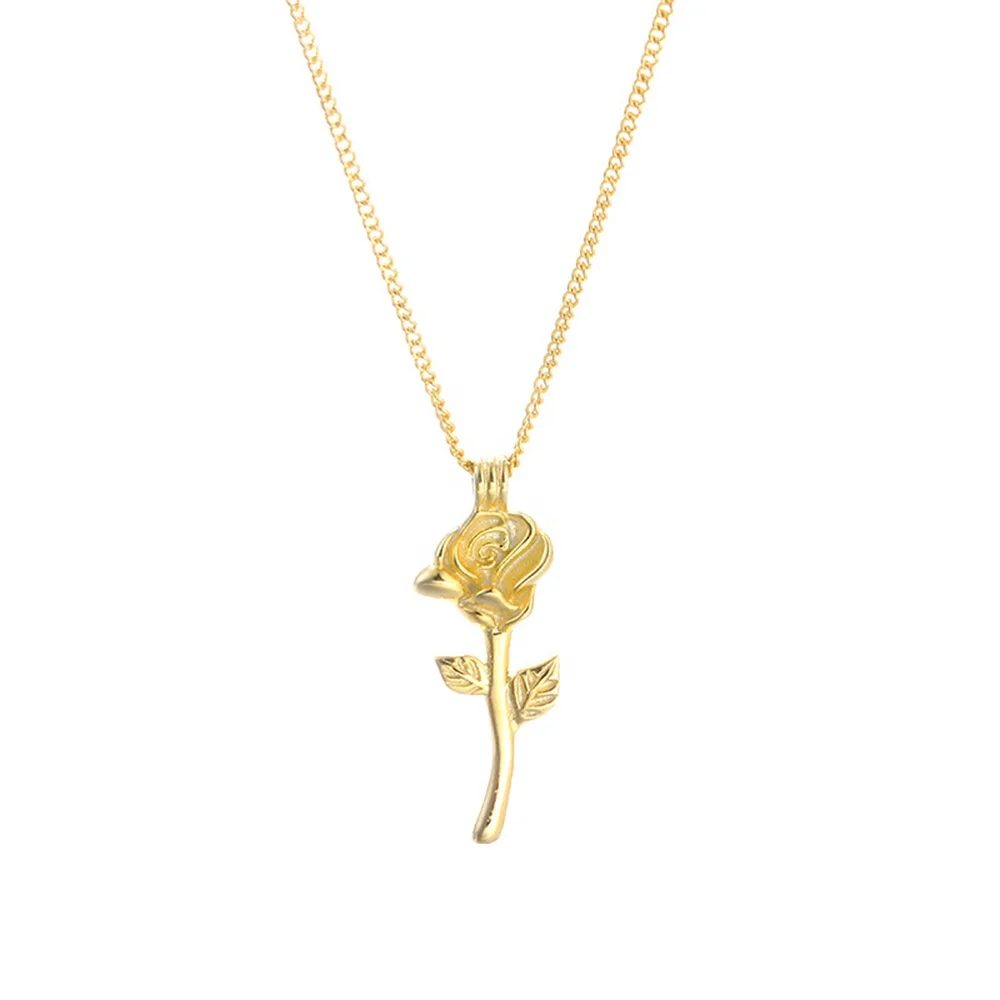

18K Gold Plated Woman Flower Pendant Jewelry 925 Sterling Silver Necklace