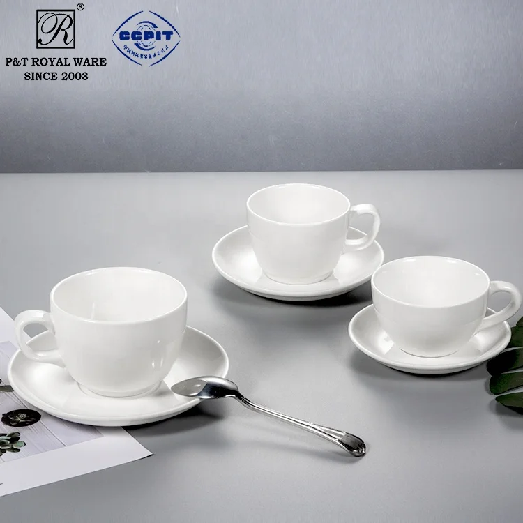 

wholesale unique white european catering restaurant ceramic porcelain coffee cup with saucer set