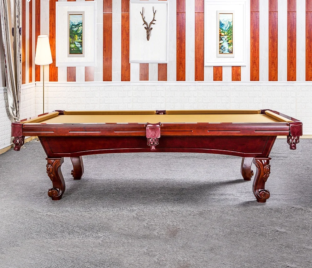 

Standard size antique solid wood 8ft 9ft carved billiard pool table