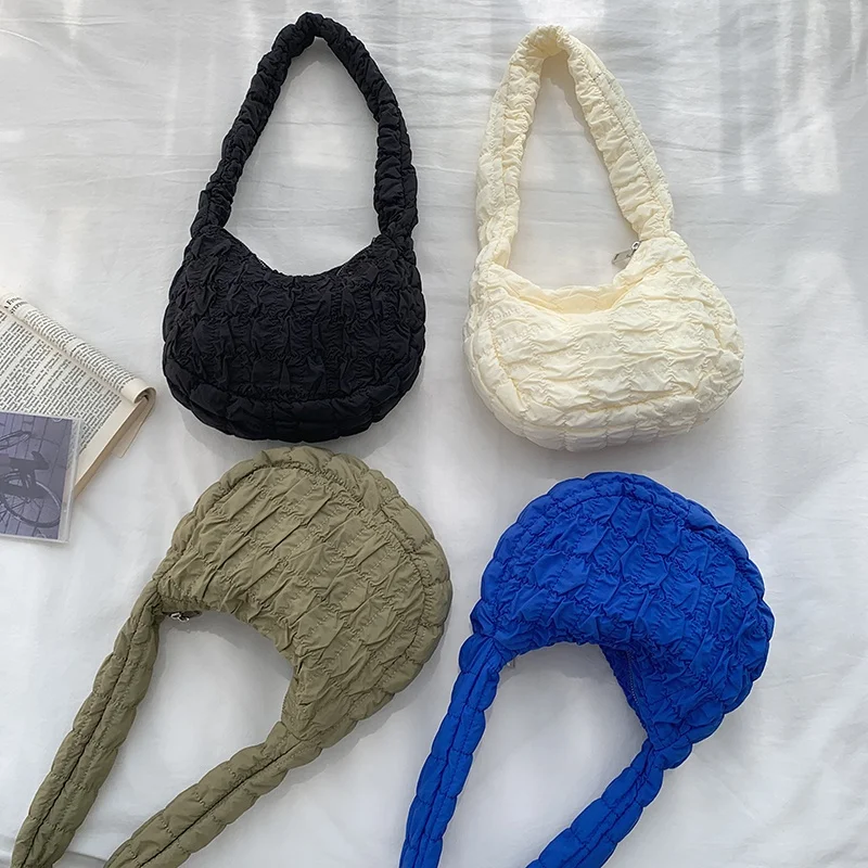 

2023 Korean Nylon Puff Bag Creative Large Capacity Simple Soft Ladies Puff Hand Bag Fashion Women's Shoulder Bags for Girls