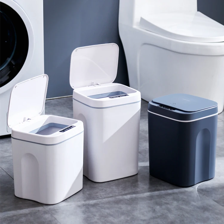

Wholesale Touch-Free Smart Automatic Sanitary Bins induction Waste Garbage Bin Trash Can