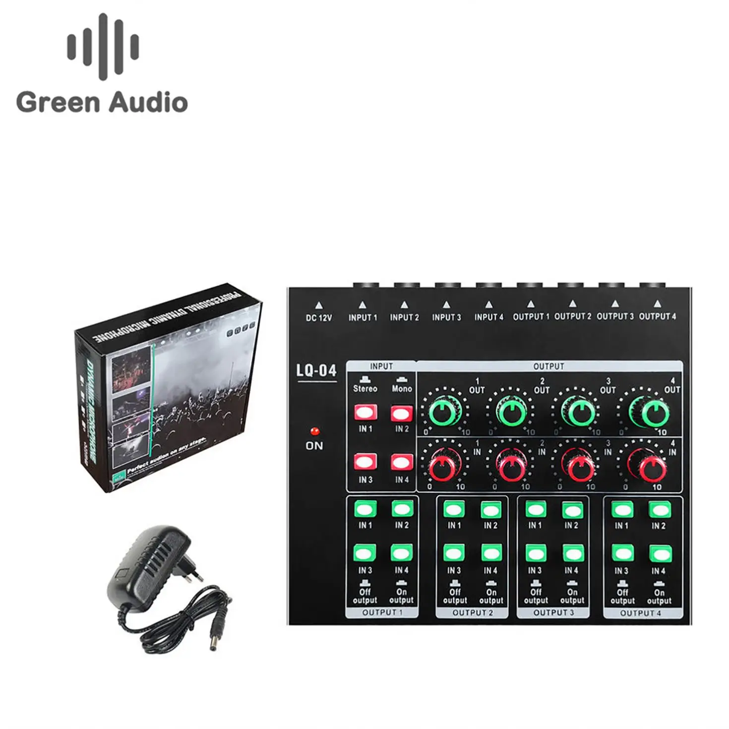 

GAX-LQ04 Audio Interface 3.5Mm Recording Studio Recording 4 Channel External Sound Card Microphone Podcast Equipment