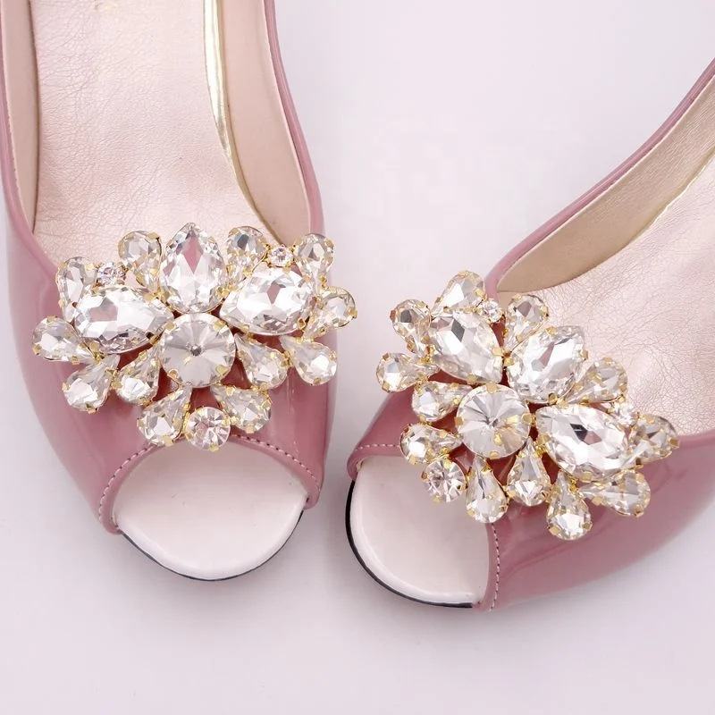 

XILIANGFEIZI Fancy Crystal Clog Accessories Rhinestone High Heel Shoe Charms Popular Sandal Buckle Flower Shoe Charm
