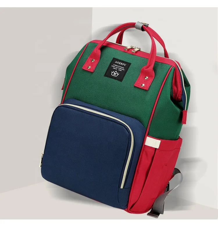 

Wholesale price Fashion multifunctional Mummy Bag Baby Diaper backpack Travel bag, Customized colors