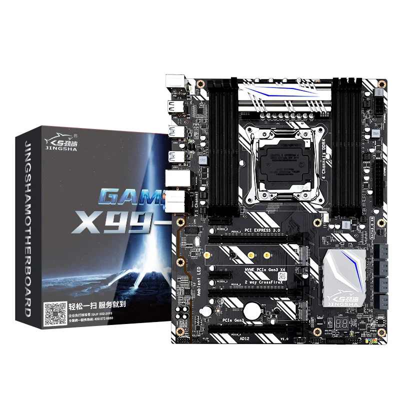 

JINGSHA 2020 Cheapest X99 Chipset Gaming Pc Board 8-Ch Ddr4 Slot 3-Way Pcie 2011-3 Mobo