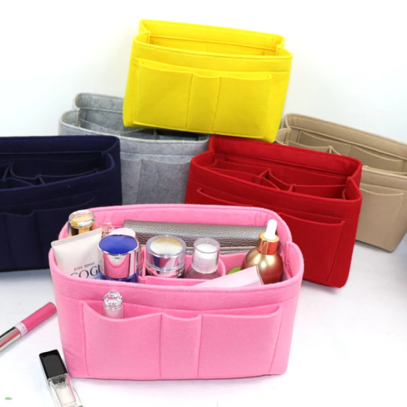 

Organizer New Design Felt Bag Organizer Insert Handbag Flat Felt Bag Insert For Ladies, 40 colors , or custom