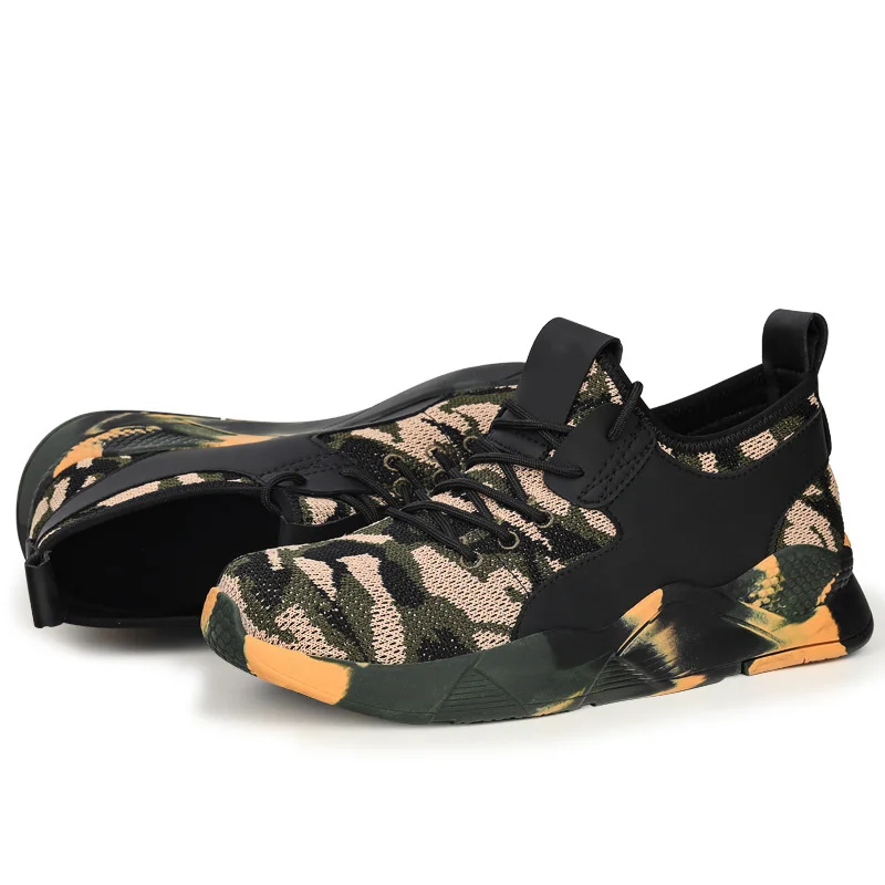 

Hiking Mesh upper steel toe Safety shoes men work construction shoes fashion, Grey