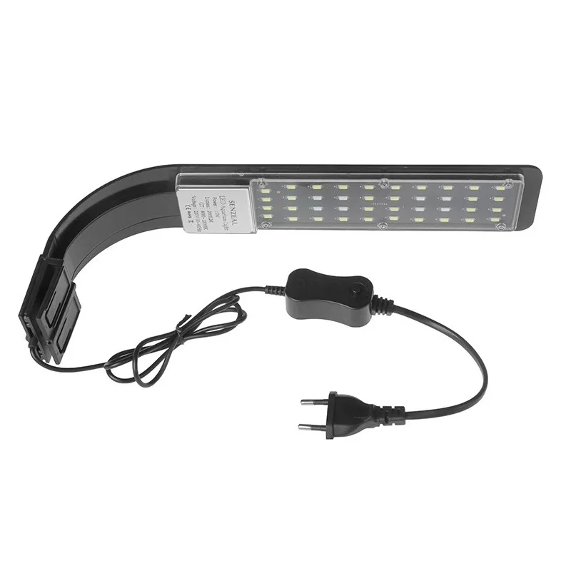 

Senzeal Led Aquarium Lighting Super bright X9X5plus Clip-on Slim Aquarium Lamp Fish LED 220V/110V Fish Tank LED Light Lamp, Grey