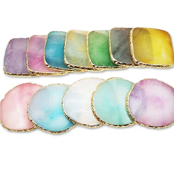 

Meecil eyelash extension glue holder pallet 6 Colors Resin Stone Makeup pallet Square With golden border Round gaskets, Transparent