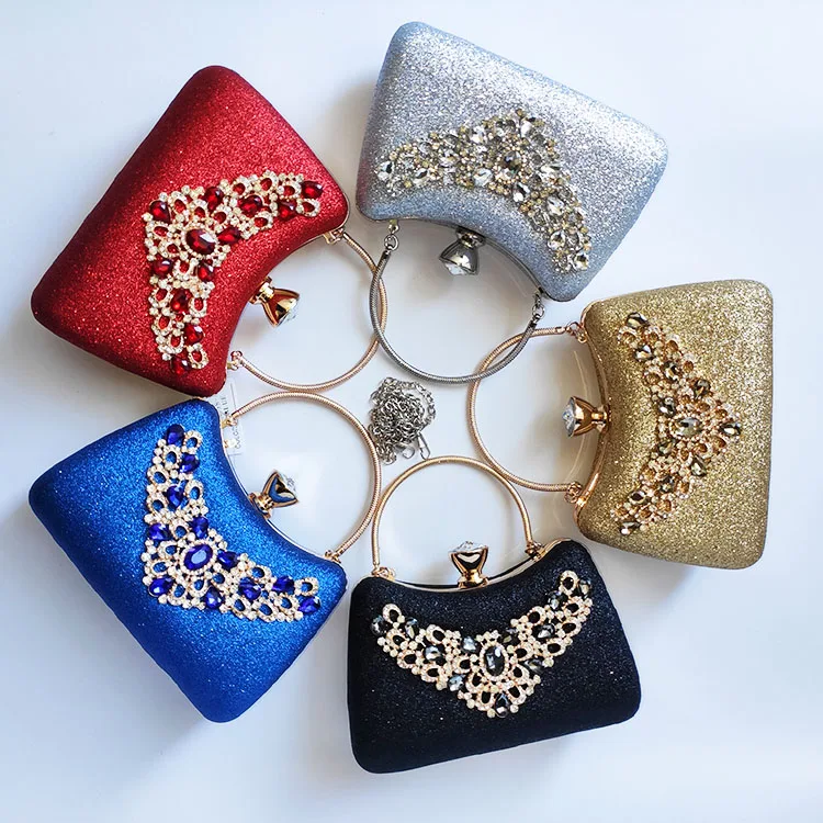 

2020 luxury dinner bag charming clutch bags Europe, America and Africa popular sweet party bag, Black red blue gold silver