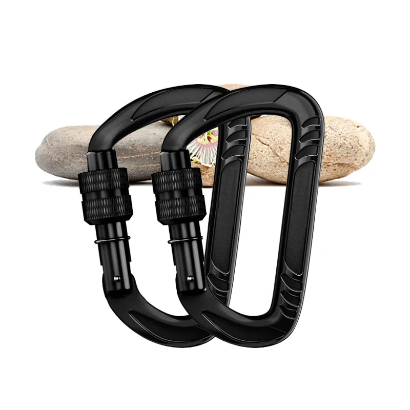 12kn Metal Aviation Aluminum Hammock Out Camping Screw Carabiner
