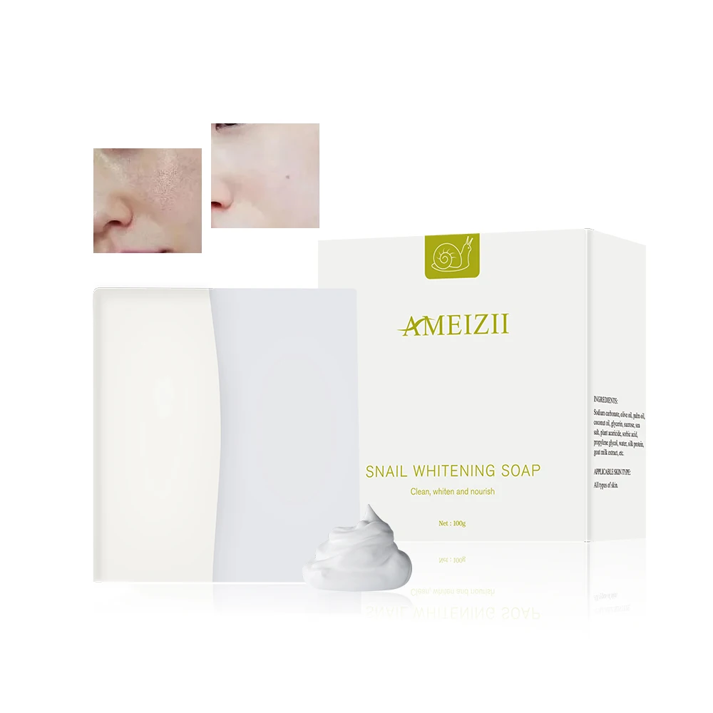 

Private Label Snail Whitening Soap Base Skin Cleansing Body Bath Soap Savon Eclaircissant Oil Control Moisturizing Face Soap