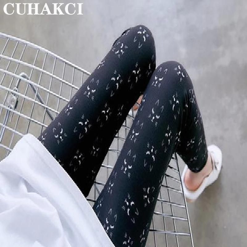 

CUHAKCI Casual Style Fashion New Mid Waist Multiple Pattern Printing Leggings Breathable Elastic Force Women Sports Leggings, 15 colors