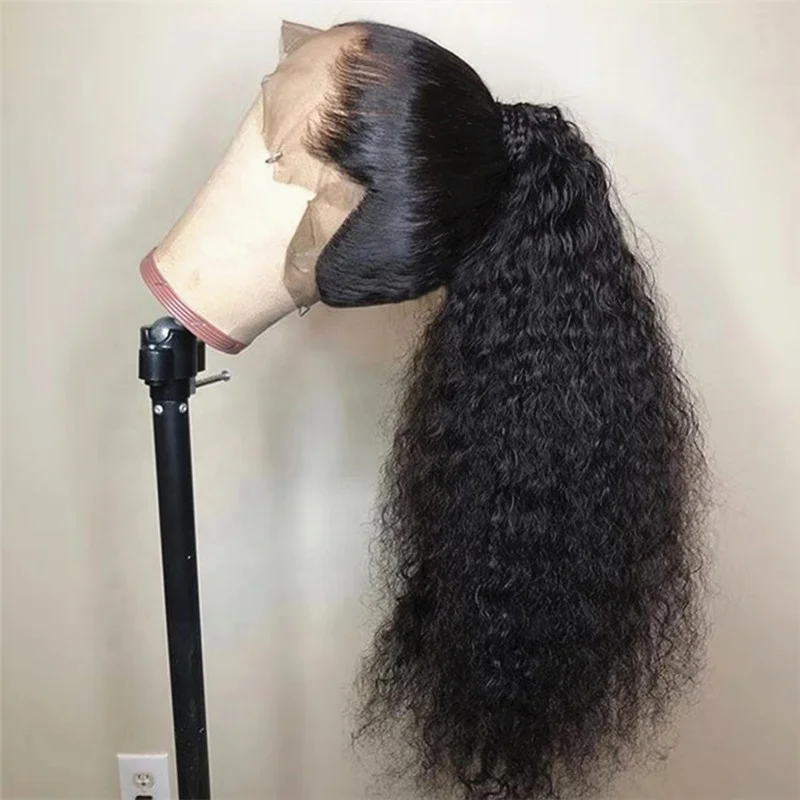 

Pre Plucked Kinky Curly High Ponytail Virgin Brazilian Cuticle Aligned Human Hair 360 Lace Frontal Wig