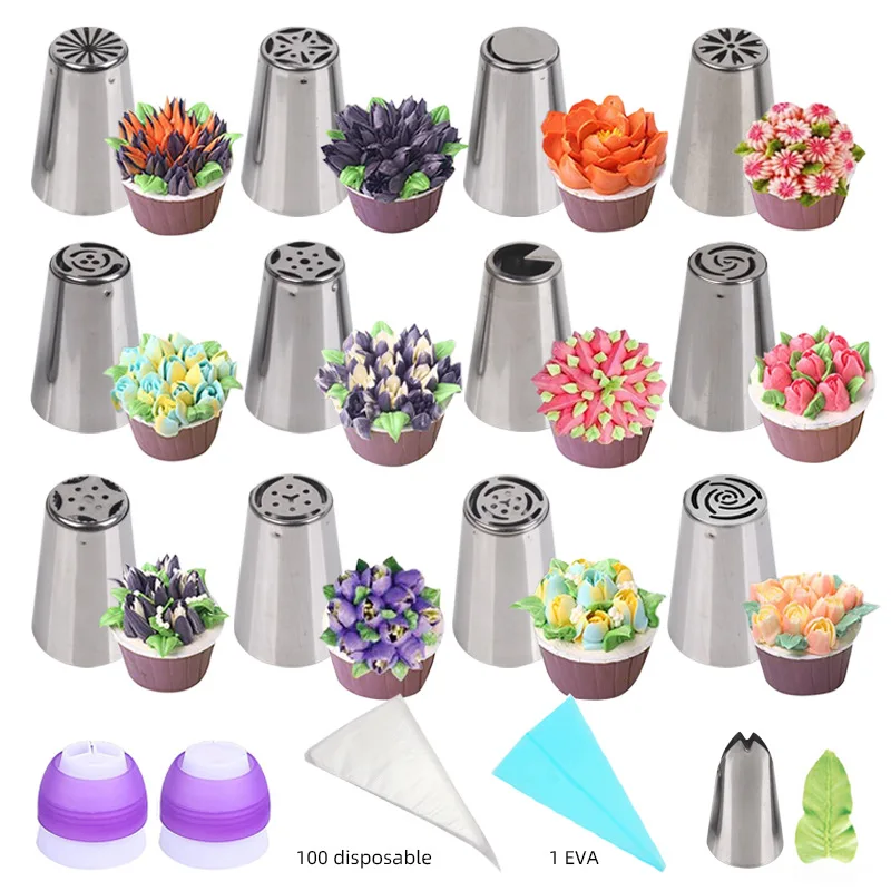 

Low Price Pastry Bag Tips Set Piping Cream Frosting Bags and Tips Dessert Cake Decorating Tips Fondant Pastry Tools