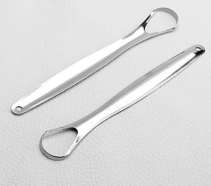 

Dental Care Reusable Cleaning Tongue Tool Stainless Steel Tongue Cleaner Scraper Set