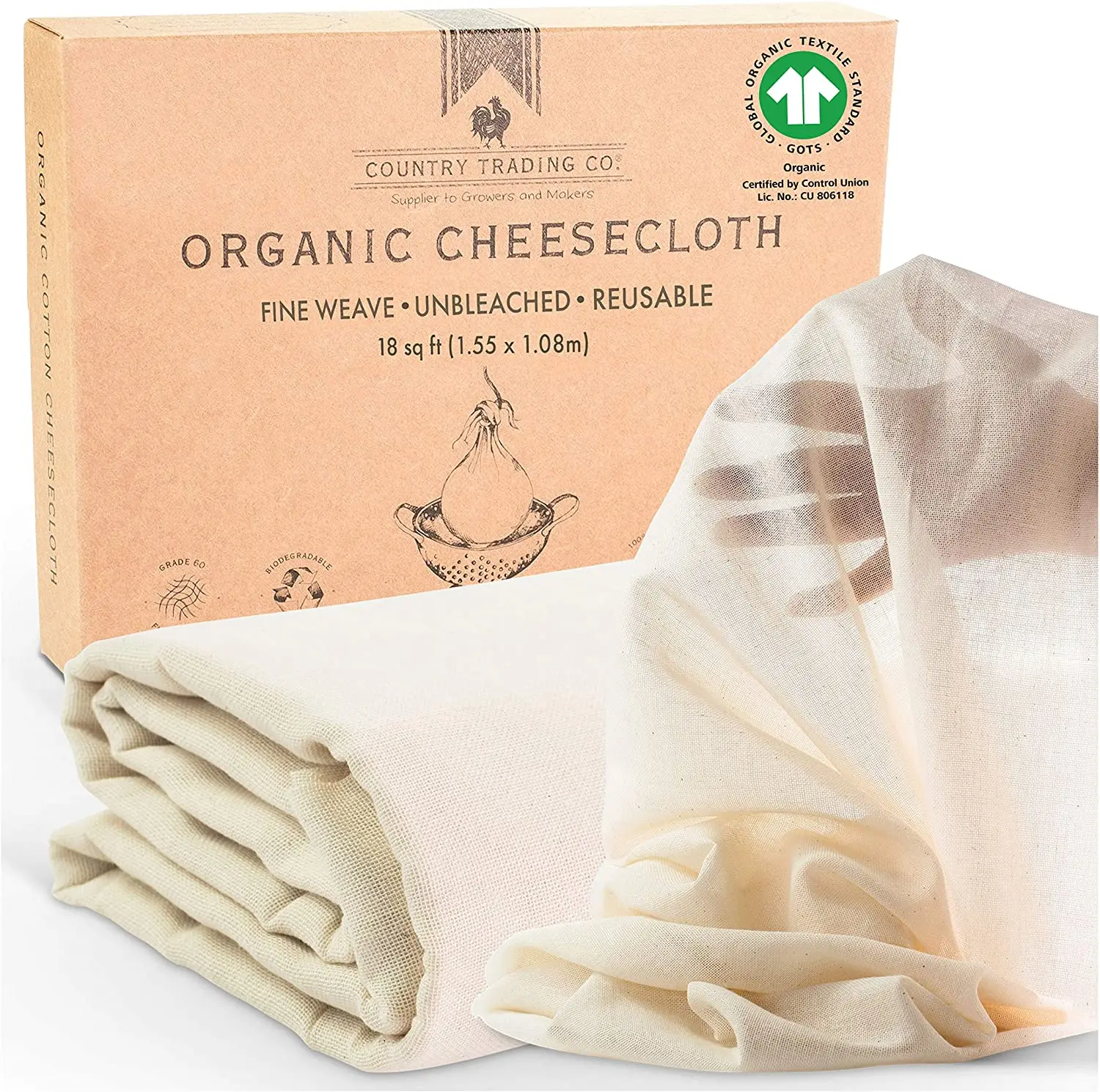 

Wholesale 90 grade natural cotton unbleached kitchen use cheese cloth