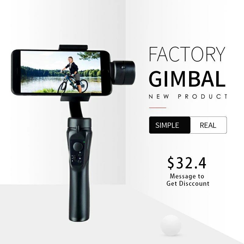 

Hand held mobile pan tilt H4 3-axis stabilizer self timer without app control
