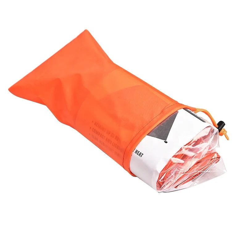 

AJOTEPT Outdoor emergency warmth survival first aid blanket PE triangle tent, Orange