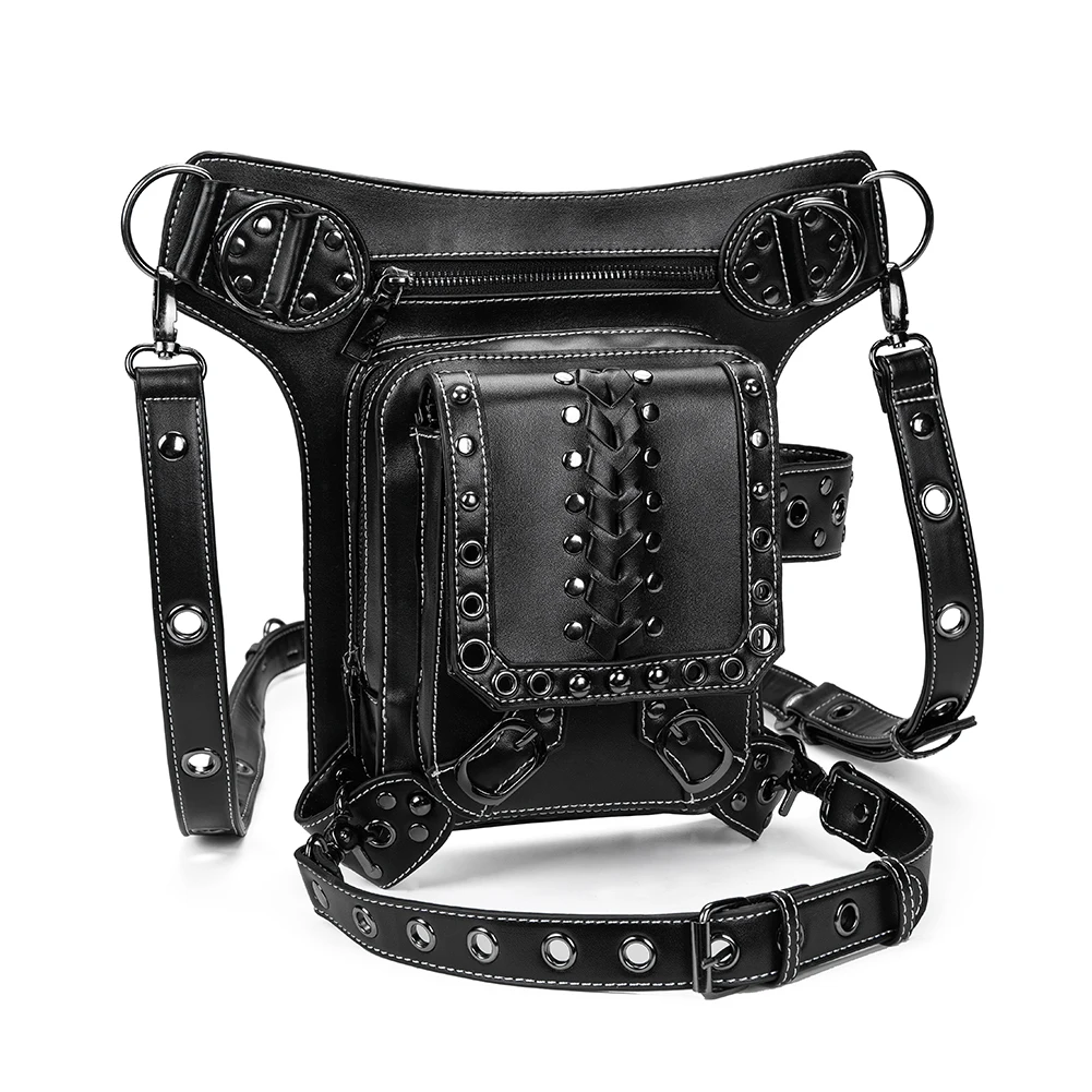 

Female steampunk skulls female bag punk outdoor cycling tactics waist cross body shoulder bags for men