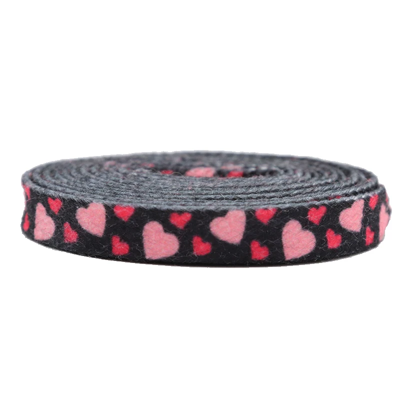 

Coolstring Printing Heat Transfer Shoelaces Amazon Supplier Polyester Shoelaces Flat Print Heart Shoe Strings, Beige ,support customized color printing