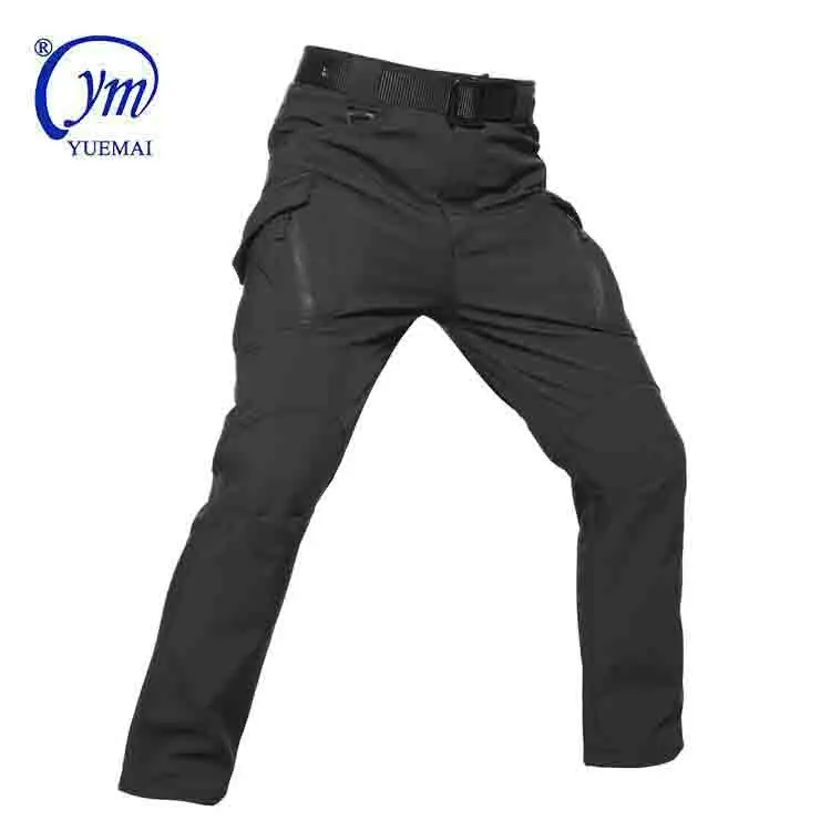 

Men SoftShell Waterproof Tactical Cargo Pants Black Military Outdoor Camouflage Trousers, Customized color