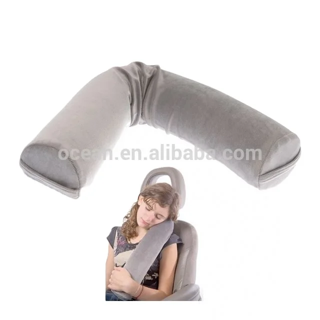 Flexible Optionally Velvet Fabric Memory Foam Cylinder Travel Neck Support Pillow