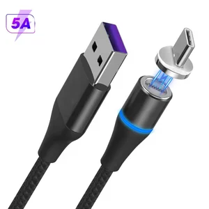 QC4.0 Super Fast Charging 5A USB Type-C Cable For Huawei High Speed Magnet USB Cable Nylon Braided Charger Cable