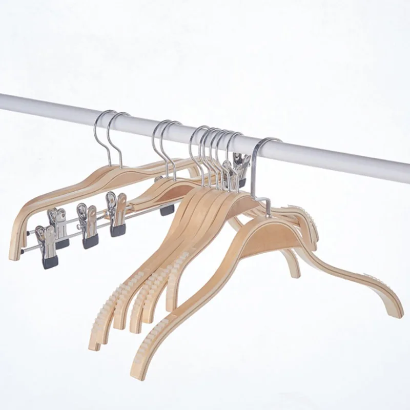 

laminated pants hanger slim natural wood hanger with clips hangers for cloths plastic laminated