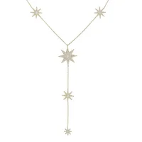 

micro pave cz northstar star charm lariat Y necklace luxury fashion ladies gold plated necklace