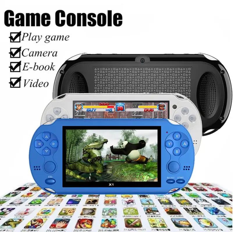 X1 64bit 4.3 Inch Double Rocker Portable Handheld Game Player Retro Tv