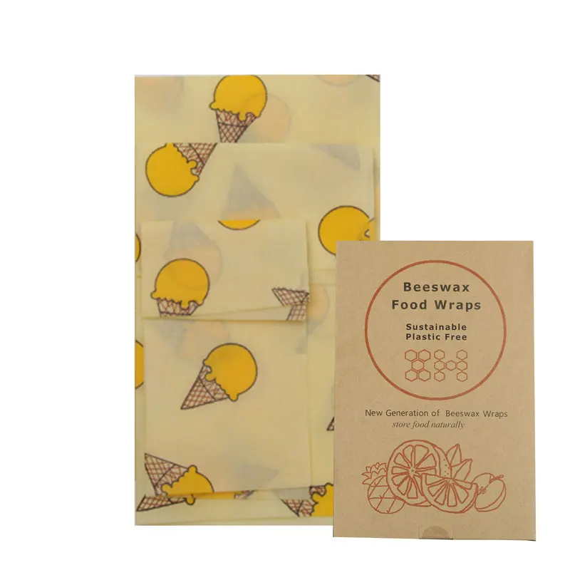
Beeswax wrap organic reusable organic cotton food wraps custom design 